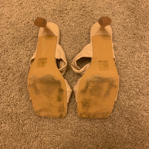 Cream twist strap heeled mules - Picture 3 of 3